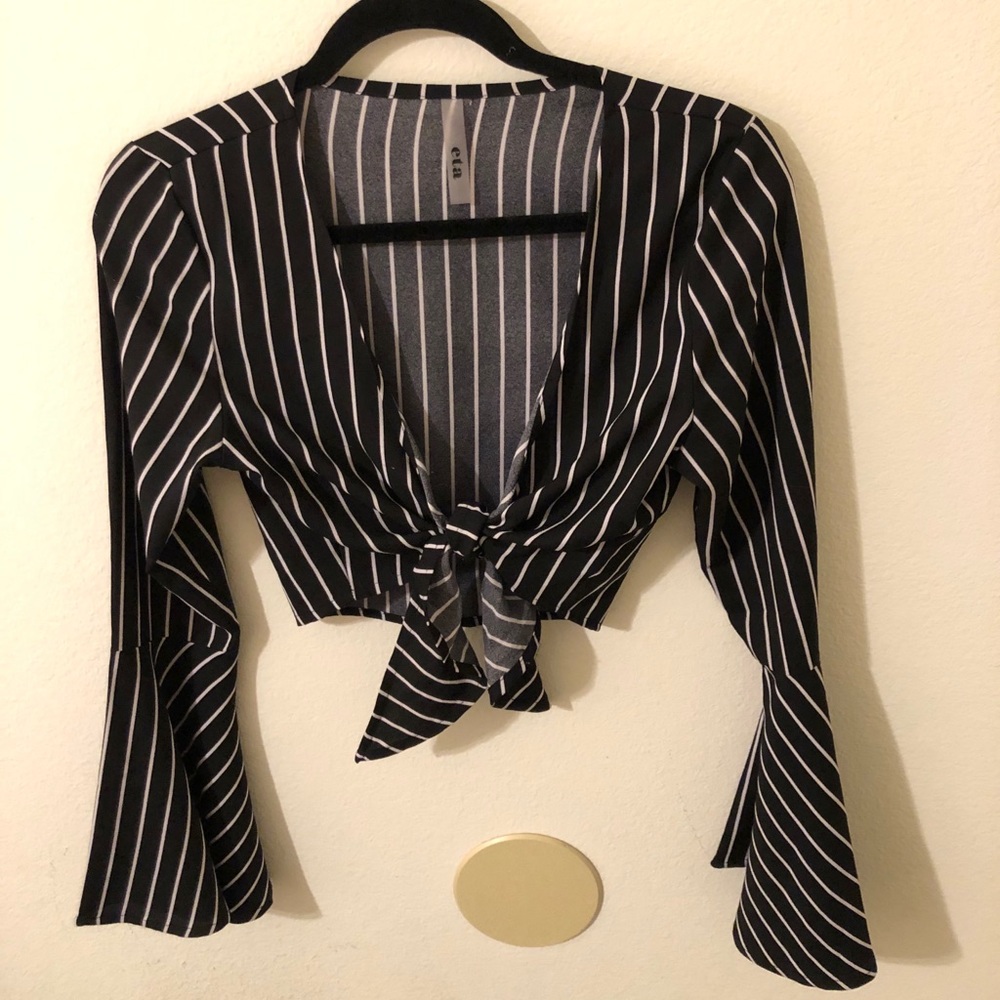 Stripe Crop Top Blouse